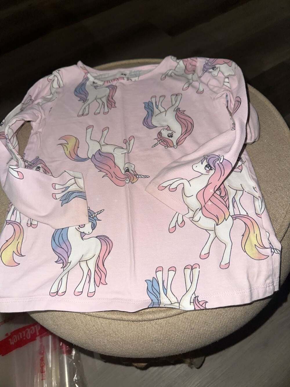 H&M Unicorn Long Sleeve Top Size 5T/6 Pink